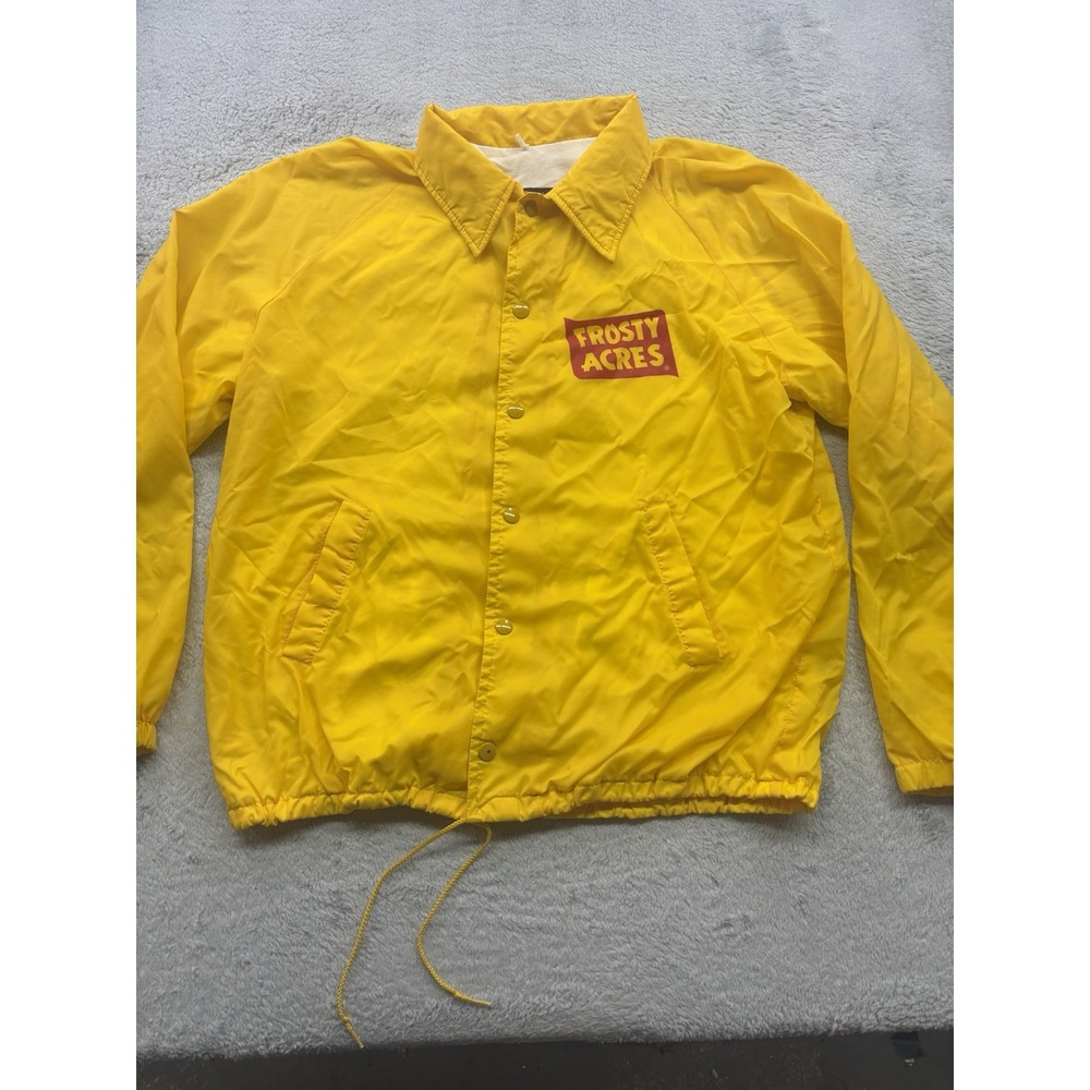 Vintage‎ 70s Frosty Acres Yellow Coach Jacket College Pacifique USA Fleece Lined